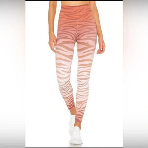 Beach Riot Zebra Jungle Piper Leggings Pants Rust Pink Orange * XS Small